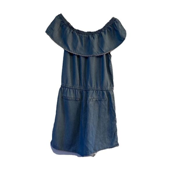 BEACHLUNCHLOUNGE COLLECTION Off The Shoulder Denim Style Romper, Size M - Picture 2 of 10